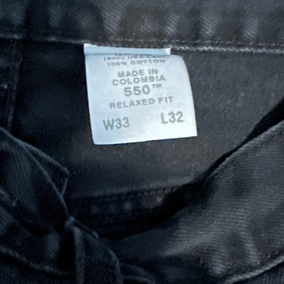 Mens 550 Levi Strauss Black Jeans 33 X 32 - Picture 4 of 7